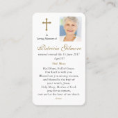 葬式セントクリストファー祈りの言葉共感表 名刺 (裏面)