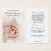 葬式ソフトピンクローズ祈りの言葉共感表 (正面&裏面)