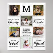 葬式パーソナライズされた記念写真ユニークコラージュ ポスター (正面)