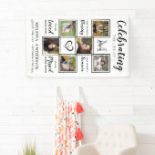 葬式パーソナライズされた記念写真ユニークコラージュ 横断幕 (インサイチュ)