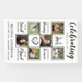 葬式パーソナライズされた記念写真ユニークコラージュ 横断幕 (横)