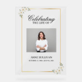 葬式パーソナライズされた記念標識 アクリルサイン (正面)