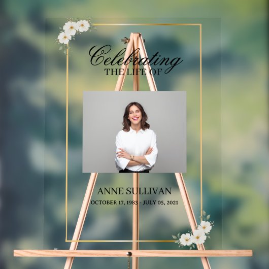 葬式パーソナライズされた記念標識 アクリルサイン (ニュートラル)