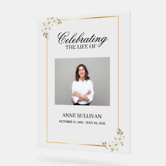 葬式パーソナライズされた記念標識 アクリルサイン (傾斜)