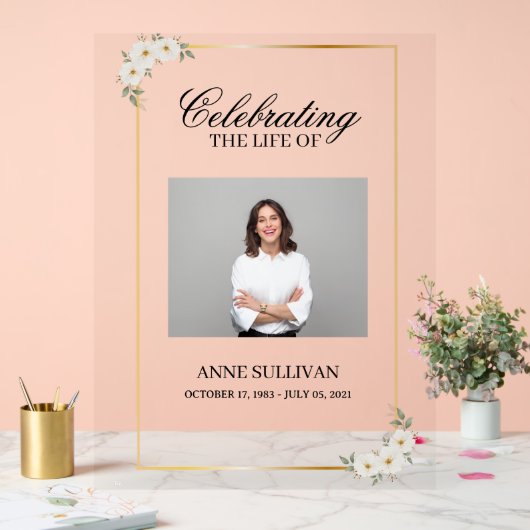 葬式パーソナライズされた記念標識 アクリルサイン (ウェディング)