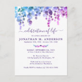 葬式パープルグリーンお祝い インビテーションポストカード (正面)