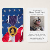 葬式パープルハートメダル祈りの言葉共感表 (正面&裏面)