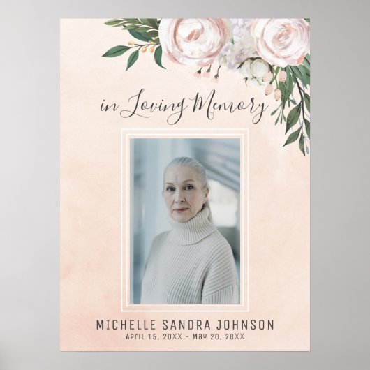 葬式ピンク祝の人生の歓迎サイン ポスター (正面)