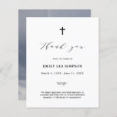 葬式フォト悔やみや弔慰悲しいサンキューカード (正面/裏面)