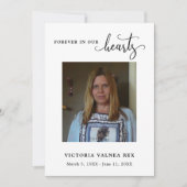 葬式フォト悔やみや弔慰悲しいサンキューカード 招待状 (正面)