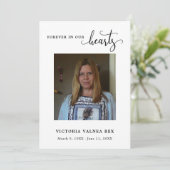 葬式フォト悔やみや弔慰悲しいサンキューカード 招待状 (スタンド正面)