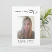 葬式フォト悔やみや弔慰悲しいサンキューカード 招待状 (スタンド正面)