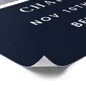 葬式ブルーフォトフローラメモリアル歓迎 ポスター (角)