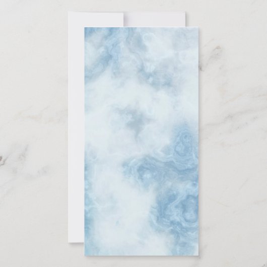 葬式ブルーフローラ | 写真ありがとう カード (裏面)