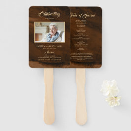 葬式ブロンズ&金ゴールド書道扇子セット ハンドファン