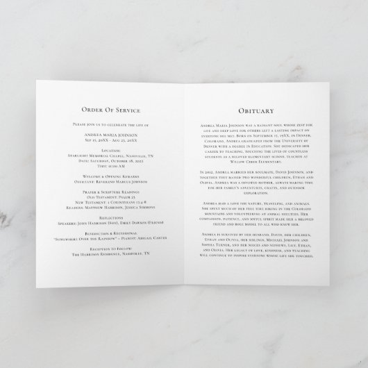 葬式プログラムの中華順序 招待状 (内部)