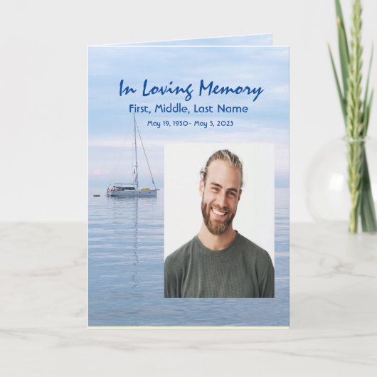 葬式プログラムカスタムセーリングセーリングボート船乗り プログラム (正面)