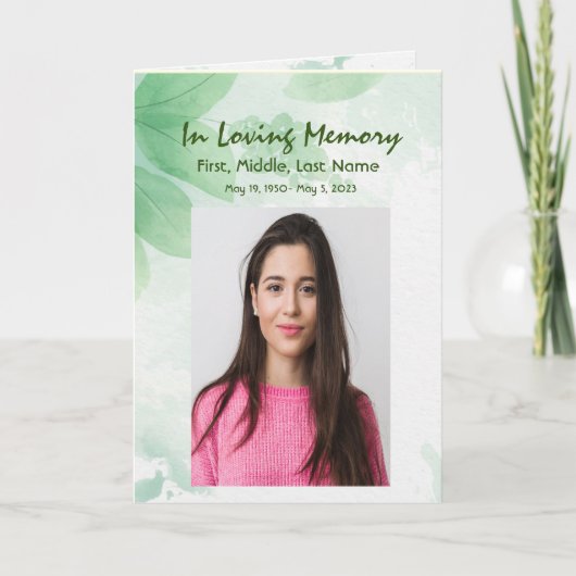 葬式プログラムカスタム観葉植物学離れ系植物 プログラム (正面)