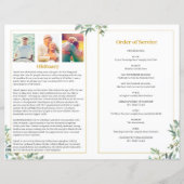 葬式プログラムテンプレート(グリーン葉) (裏面)