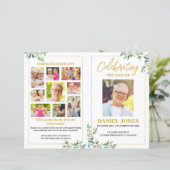 葬式プログラムテンプレート(グリーン葉) (スタンド正面)