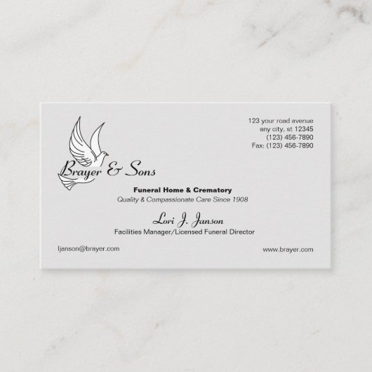 葬式ホーム&火葬場 名刺 (正面)