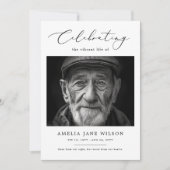 葬式ミニマル記念写真お祝い 招待状 (正面)