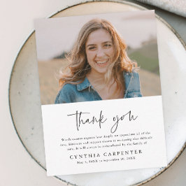 葬式ミニマル記念写真サンキューカード