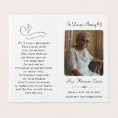 葬式ミニマル記念写真フォルダー祈りの言葉カード (外部フラット)