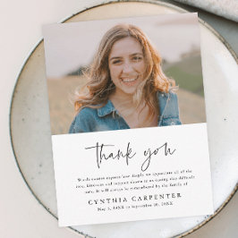 葬式ミニマル記念写真 サンキューカード