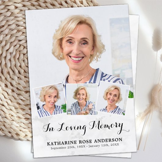 葬式モダンシック4フォト悔やみや弔慰祈りの言葉カード