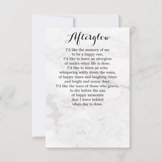 葬式モダンシック4フォト悔やみや弔慰祈りの言葉カード (裏面)