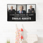 葬式モダン写真コラージュ |生命のお祝い 横断幕 (インサイチュ)