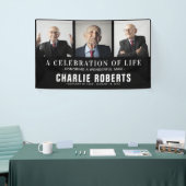 葬式モダン写真コラージュ |生命のお祝い 横断幕 (トレードショー)