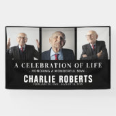 葬式モダン写真コラージュ |生命のお祝い 横断幕 (横)