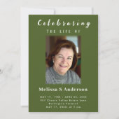 葬式モダン写真ミニマルお祝い 招待状 (正面)