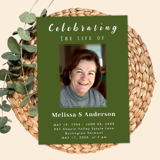 葬式モダン写真ミニマルお祝い 招待状