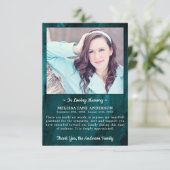 葬式モダン写真悔やみや弔慰メモリアル サンキューカード (スタンド正面)