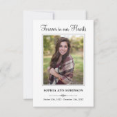 葬式モダン写真悔やみや弔慰祈りの言葉 カード (正面)