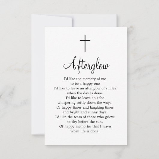 葬式モダン写真悔やみや弔慰祈りの言葉 カード (裏面)