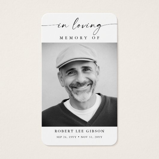 葬式モダン写真悔やみや弔慰記念祈りの言葉カード (正面)