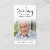 葬式モダン写真覚え名覚え祈りの言葉カード 名刺 (正面)