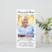 葬式モダン写真記念祈りの言葉しおりカード サンキューカード (スタンド正面)