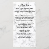 葬式モダン写真記念祈りの言葉しおりカード サンキューカード (裏面)