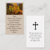 葬式モダン記念セレニティ祈りの言葉カード 名刺 (正面/裏面)