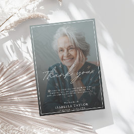 葬式モダン記念写真ありがとう カード