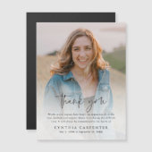 葬式モダン記念写真サンキューカード (正面/裏面)