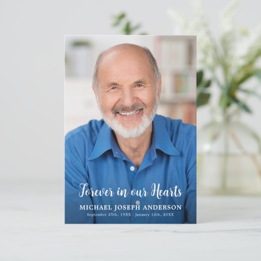 葬式モダン記念写真悔やみや弔慰祈りの言葉カード (スタンド正面)