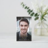 葬式モダン記念写真祈りの言葉カード 名刺 (スタンド正面)