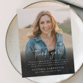 葬式モダン記念写真 サンキューカード