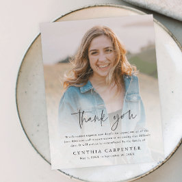 葬式モダン記念写真 サンキューカード